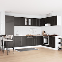 vidaXL Handfatsskåp "Porto" med handfat, svart, 80x46x84,5 cm, trä