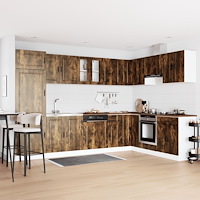 vidaXL Skåp med diskho "Porto" rökt ek 80x46x84,5 cm konstruerat trä