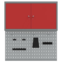 vidaXL 3-delars verktygsskåp och pegboardset väggmonterat röd metall