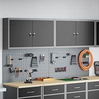 vidaXL 6-delars verktygsskåp och pegboard-set väggmonterat svart metall