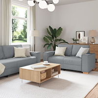 vidaXL Soffa 3+2+1 med dynor i ljusgrått tyg
