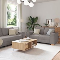 vidaXL Soffa 3+2+1 med dynor i taupe-färgat tyg