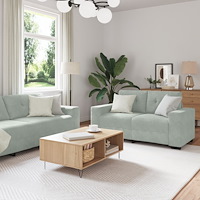 vidaXL Soffa 3+2+1 med dynor i ljusgrå sammet