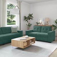 vidaXL Soffa 3+2+1 med dynor i mörkgrön sammet