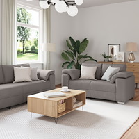vidaXL Soffa 3+2+1 med dynor i taupe-färgat tyg