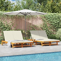 vidaXL Solstol Reclining Brun 125 x 200 x 84cm Massivt akaciaträ
