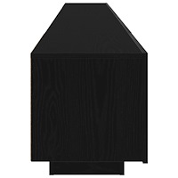 vidaXL TV-bänk med LED-lampor, svart ek, 260x35x40 cm, tillverkad av konstruerat trä