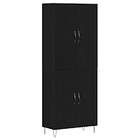 vidaXL Högskåp svart ek 69,5x34x180 cm konstruerat trä