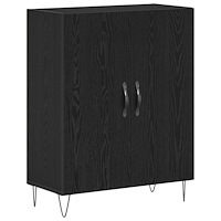 vidaXL Högskåp svart ek 69,5x34x180 cm konstruerat trä