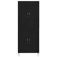 vidaXL Högskåp svart ek 69,5x34x180 cm konstruerat trä