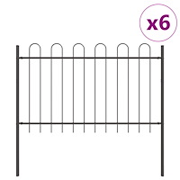 vidaXL Grå Trädgårdsstängsel med Bågtopp 10,2x1,2 m i Stål