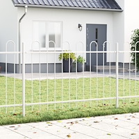 vidaXL Trädgårdsgaller med bågtopp Vit 10,2x1 m Stål