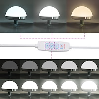 vidaXL 2-delars sminkbord med LED i vitt konstruerat trä