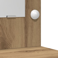 vidaXL Sminkbord set 3 delar med LED-lampor artisan ek konstruerat trä