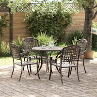 vidaXL Trädgårdsmöbelset 5 pcs Brons 90 x 90 x 75 cm Gjutet Aluminium
