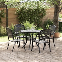 vidaXL Trädgårdsmöbelset 5 pcs Svart Aluminium