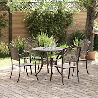 vidaXL Trädgårdsmöbelset 5 pcs Brons 90 x 90 x 75 cm Gjutet Aluminium