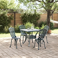 vidaXL Trädgårdsbord Set 5 pcs Grön Gjutet Aluminium