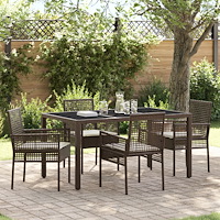 vidaXL Trädgårdsmöbelset 5 pcs Brun Poly rattan