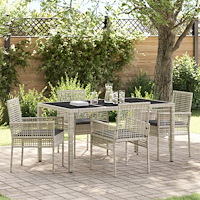 vidaXL Trädgårdsmöbelset 5 pcs Ljusgrå Poly rattan