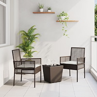 vidaXL Trädgårds Bistro Set 3 pcs Brun konstrotting