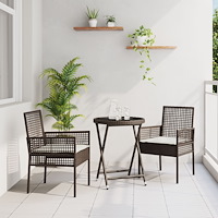 vidaXL Trädgårds Bistro Set 3 pcs Brun konstrotting