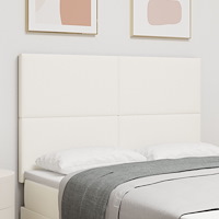 vidaXL Sänggavel enkel design gräddvit 140 cm manchestertyg