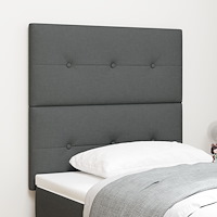 vidaXL Sänggavel med knappar mörkgrå 80 cm tyg