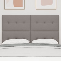 vidaXL Sänggavel med knappar taupe 140 cm tyg
