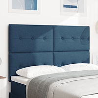 vidaXL Sänggavel med knappar blå 160 cm tyg