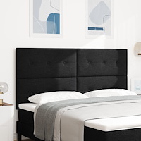 vidaXL Sänggavel med knappar svart 180 cm tyg