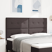 vidaXL Sänggavel med knappar mörkbrun 180 cm tyg