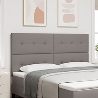 vidaXL Sänggavel med knappar taupe 180 cm tyg