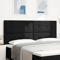 vidaXL Sänggavel med knappar svart 200 cm tyg