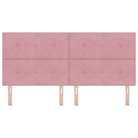 vidaXL Sänggavel med knappar rosa 200 cm sammet