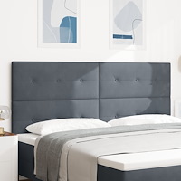 vidaXL LED Huvudgavel Mörkgrå 100 cm Sammet