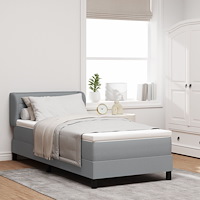 vidaXL Boxspring Säng med Madrass Ljusgrå 80x200 cm Tyg