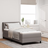 vidaXL Boxspring Säng med Mattress i Taupe 90x190 cm Tyg
