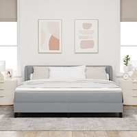 vidaXL Box Spring Säng med Madrass Ljusgrå 180x200 cm Tyg