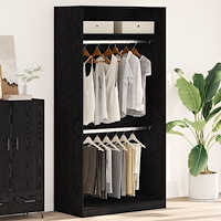 vidaXL Svart Ek Garderob - 100x50x200 cm
