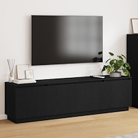 vidaXL TV-bänk med LED Svart Ek 180x38x49 cm Konstruerat trä