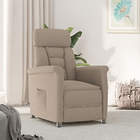 vidaXL Recliner Stol Taupe Taupe 70.5 x 96.5 x 95 cm Polyester