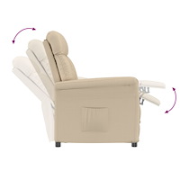 vidaXL Reclinerfåtölj gräddvit