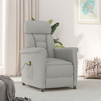 vidaXL Massagestol Ljusgrå Mikrofiber