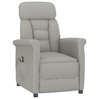 vidaXL Massagefåtölj ljusgrå mikrofiber