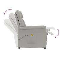 vidaXL Massagefåtölj ljusgrå mikrofiber