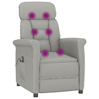vidaXL Massagefåtölj ljusgrå mikrofiber