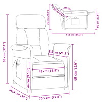 vidaXL Massagefåtölj ljusgrå mikrofiber