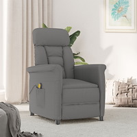 vidaXL Massagefåtölj Mörkgrå Mikrofiber