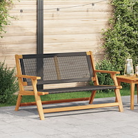 vidaXL Trädgårdsmöbler Svart 122 x 78 x 73cm Massivt akaciaträ